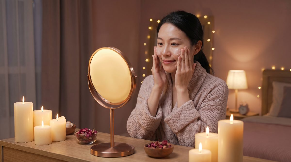 香蕉视频夜间护肤视频演示，女性自我照顾生活视频，温暖疗愈氛围，515swzl.cn